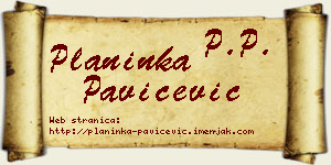 Planinka Pavičević vizit kartica